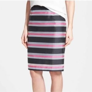 Halogen Striped Taffeta Pencil Skirt - Size 14